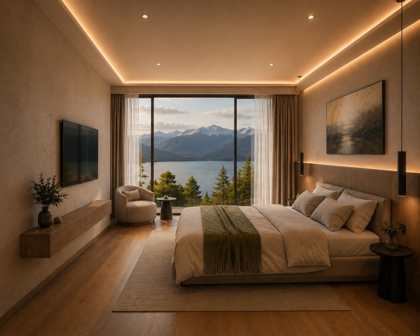 Habitación con vista al lago