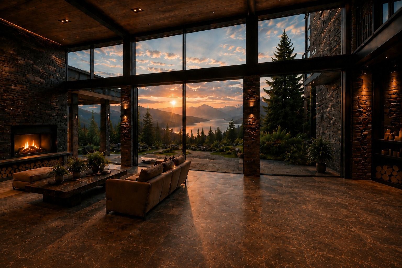 Atardecer sobre el Nahuel Huapi