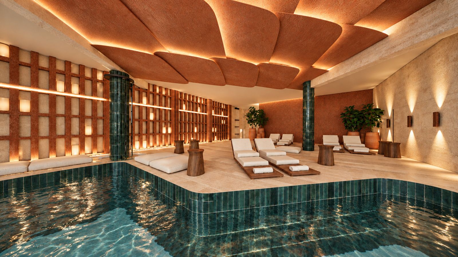 Piscina climatizada cubierta del spa